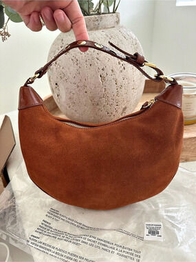 Mark & Graham Italian Suede Crescent Handbag